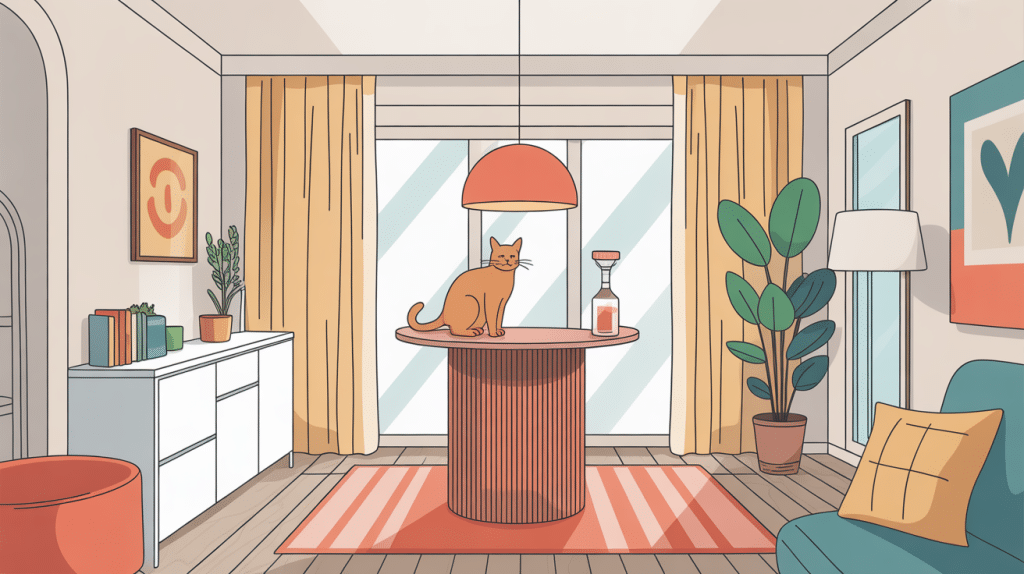 barre à chat salon moderne illustration