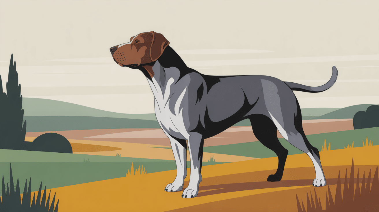 braque de weimar dangereux illustré dans la campagne