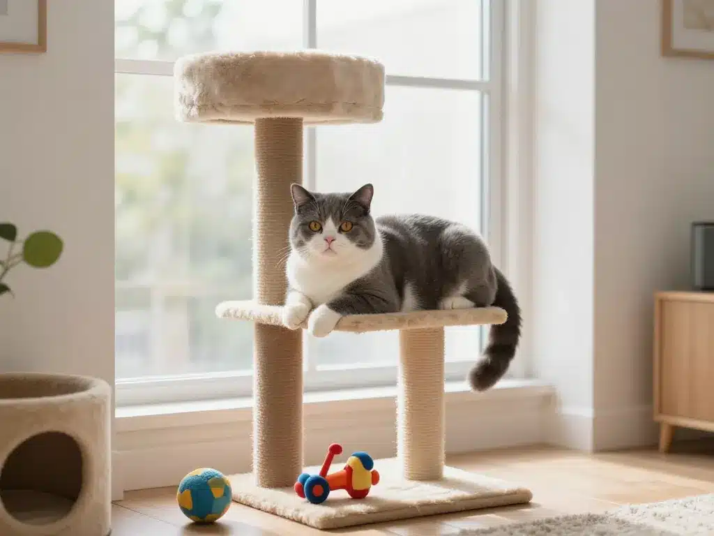 British Shorthair dans une scène de vie domestique tranquille