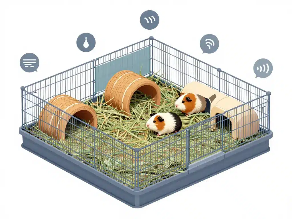 habitat calme bruit cochons d'inde