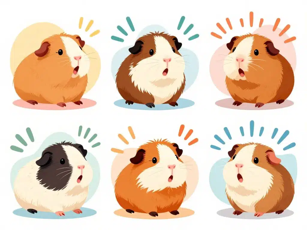 différents bruits cochons d'inde illustration