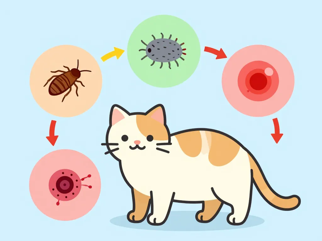 Chat bouton peau différents types causes