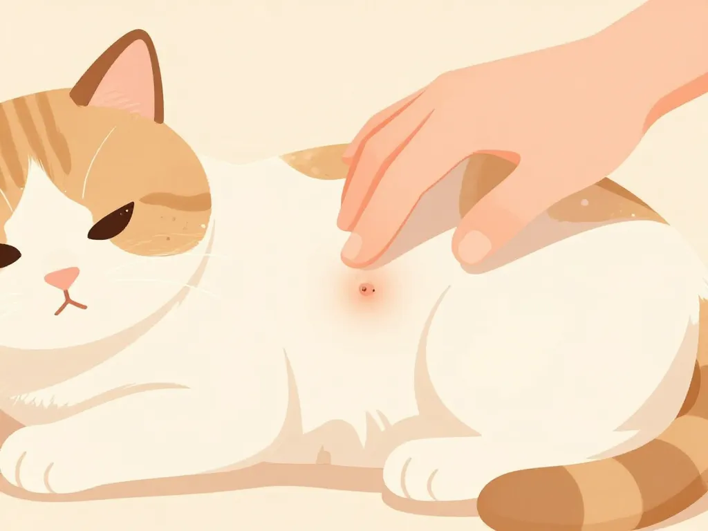 Chat bouton peau examen main douce