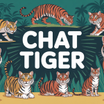 Illustration chat tiger pelages tigrés jungle