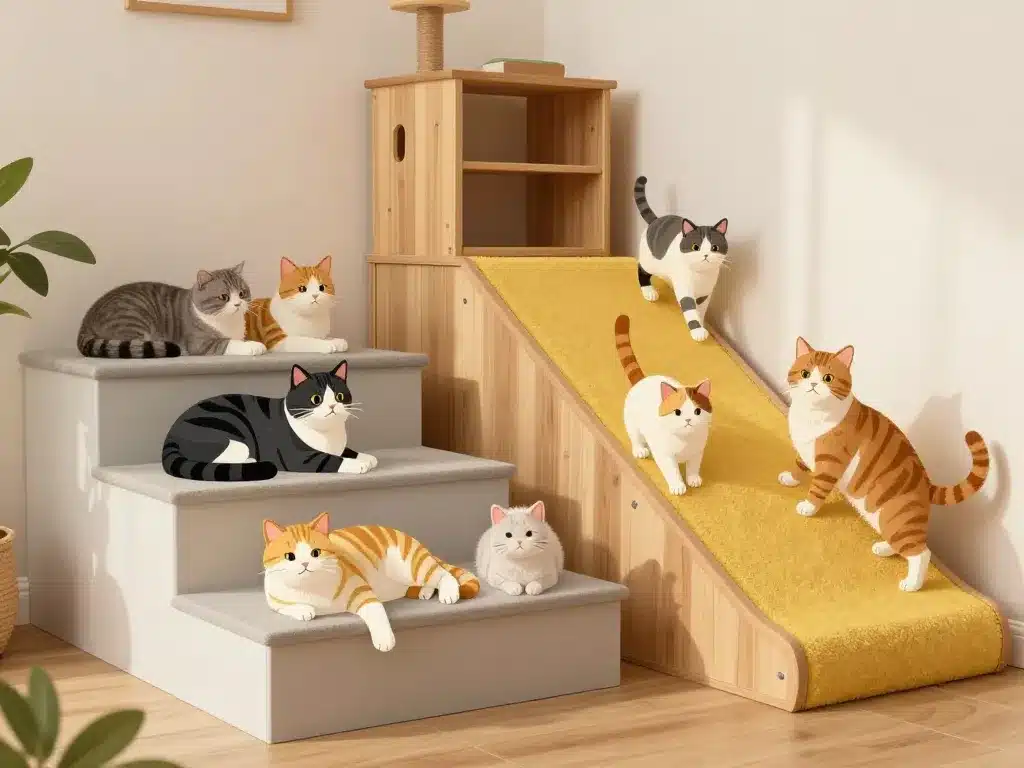 Maison adaptée pour chats avec petites pattes confort et bien-être