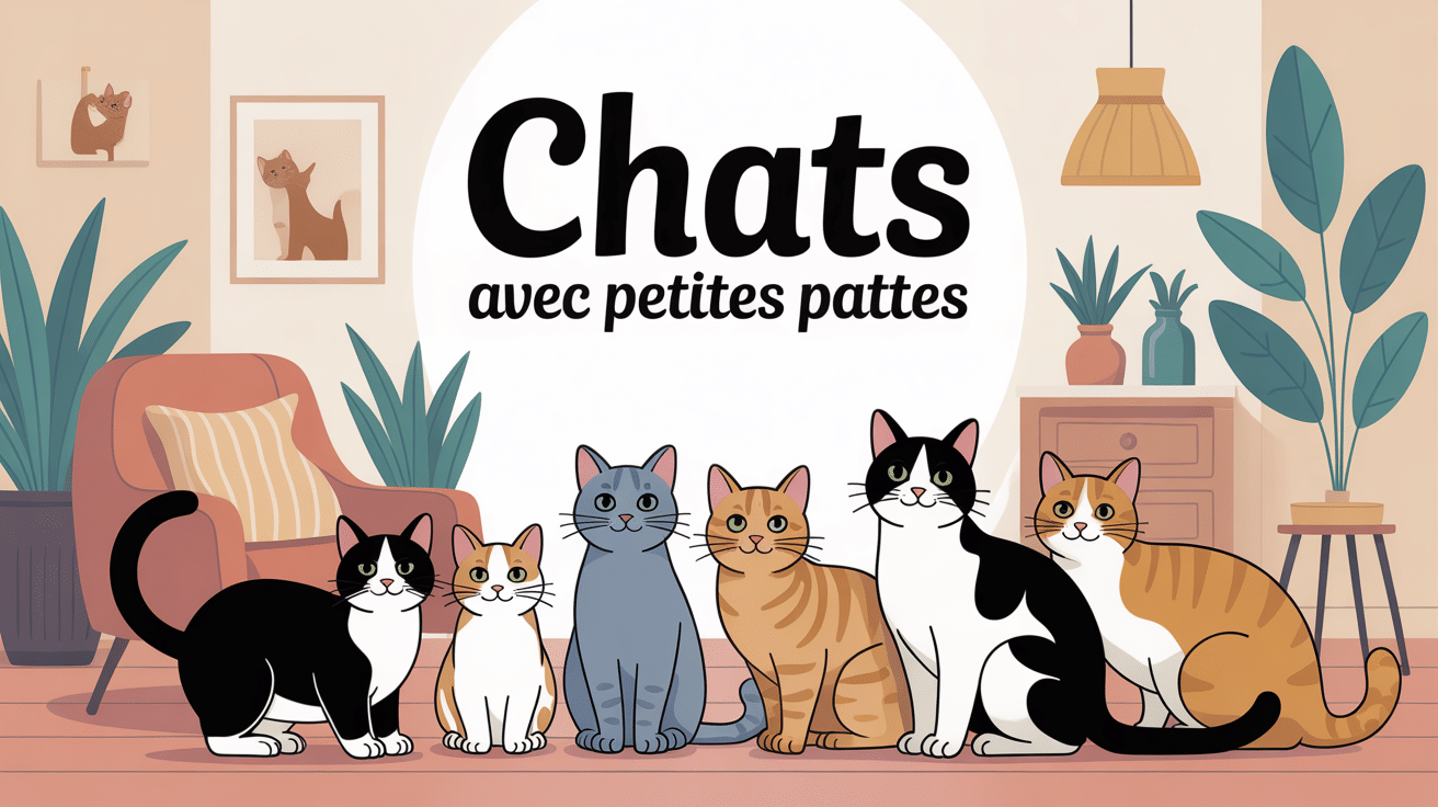 Illustration de chats avec petites pattes dans un intérieur cosy
