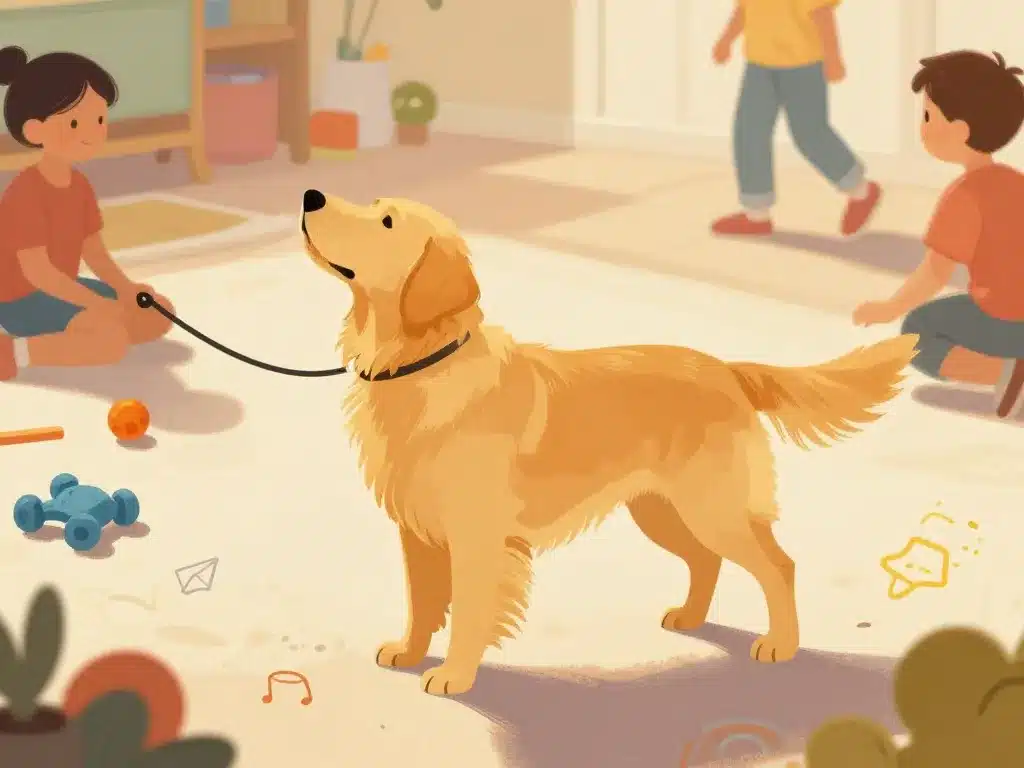 Golden retriever caractère interaction famille active