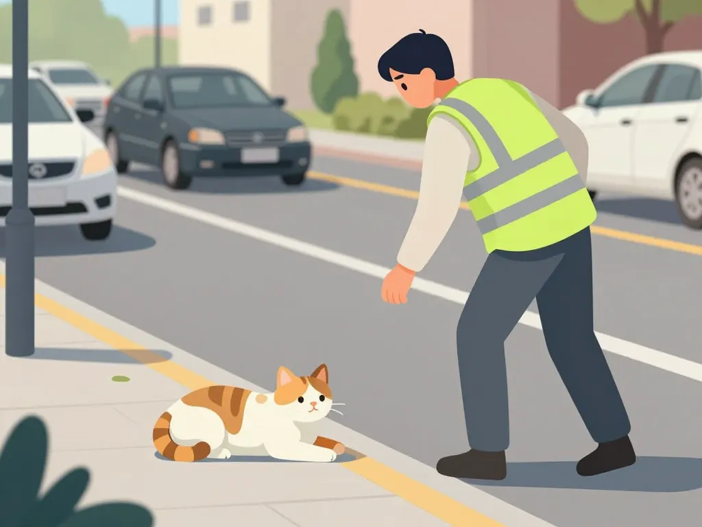 Réaction chats écrasés bord de route