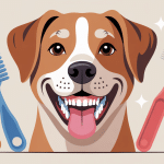 Chien heureux montrant ses dents propres, dents des chiens