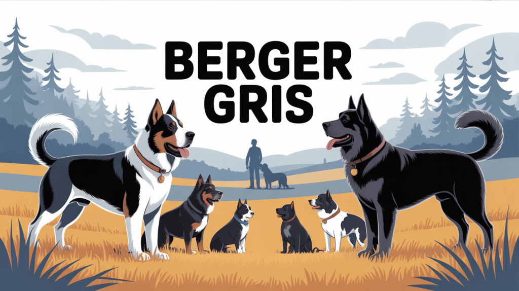 Illustration de plusieurs bergers gris dans la nature