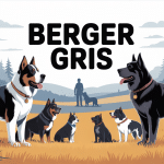 Illustration de plusieurs bergers gris dans la nature