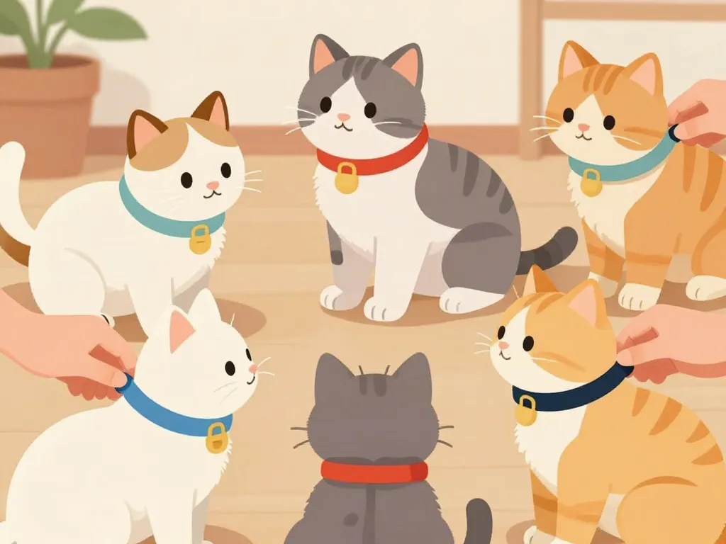 chatons essayant collier chaton personnalisable ajusté