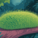 Chenille verte fluo sur une feuille jardin printanier