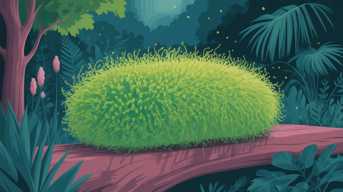 Chenille verte fluo sur une feuille jardin printanier