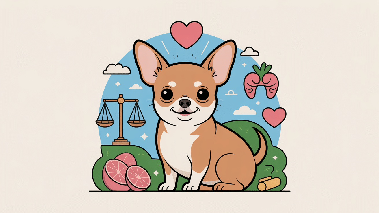 chihuahua gros rond illustration santé symbole