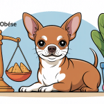 Illustration chihuahua obese assis environnement santé
