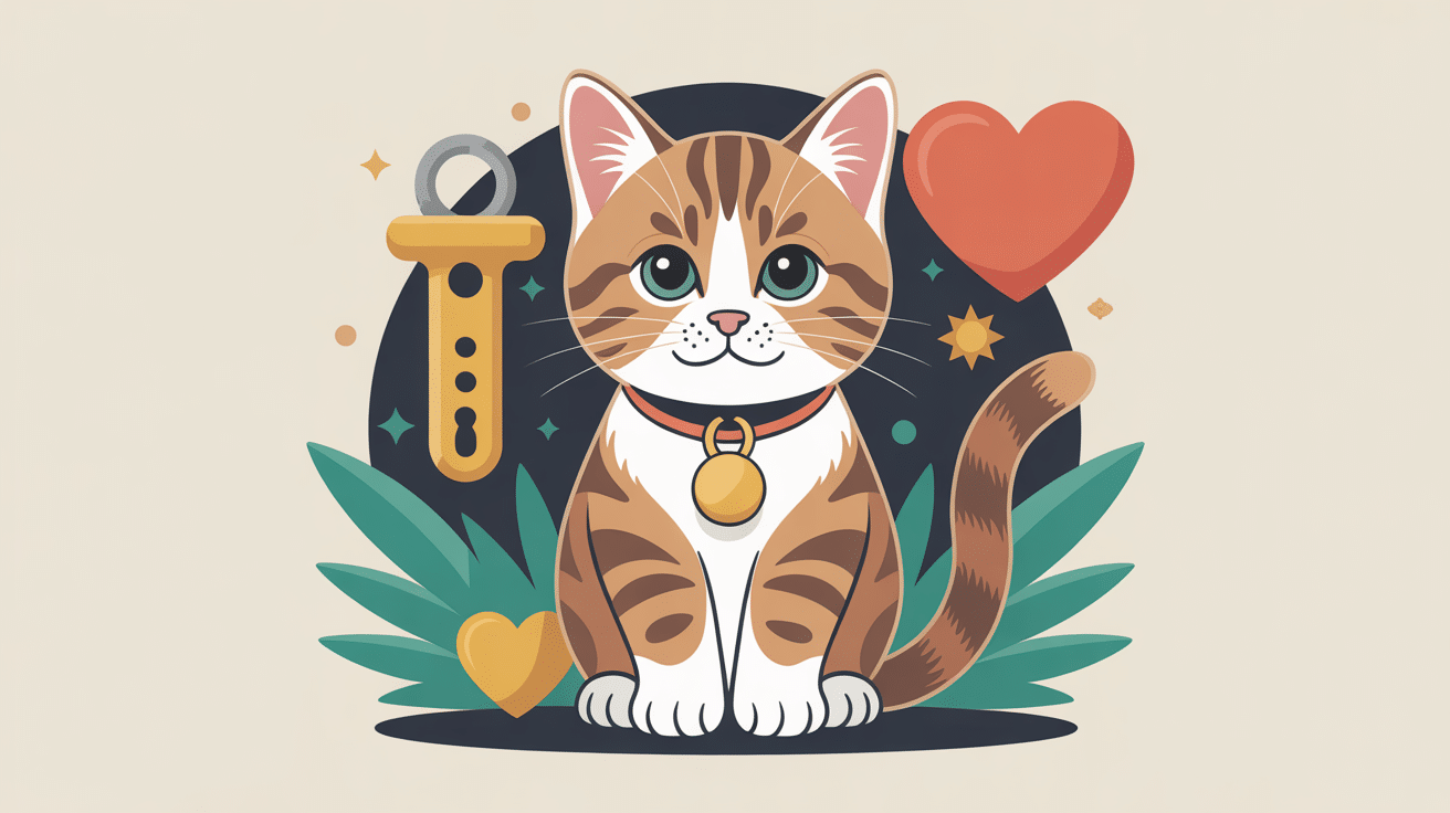 chaton avec collier chaton personnalisable illustration moderne