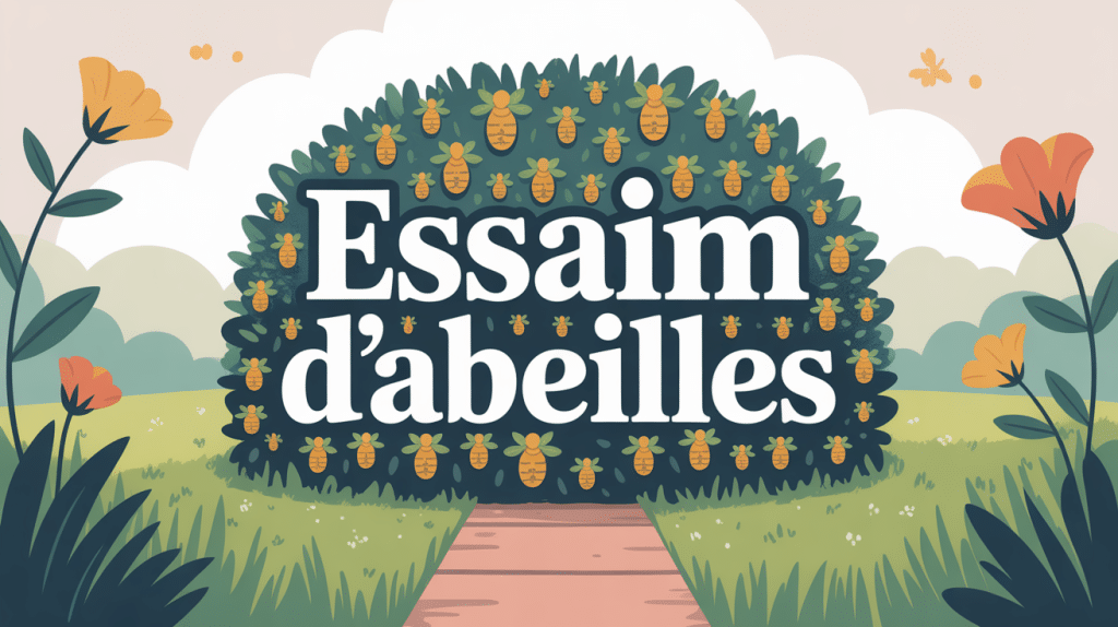 combien de temps reste un essaim d'abeille posé dans un jardin illustration vectorielle