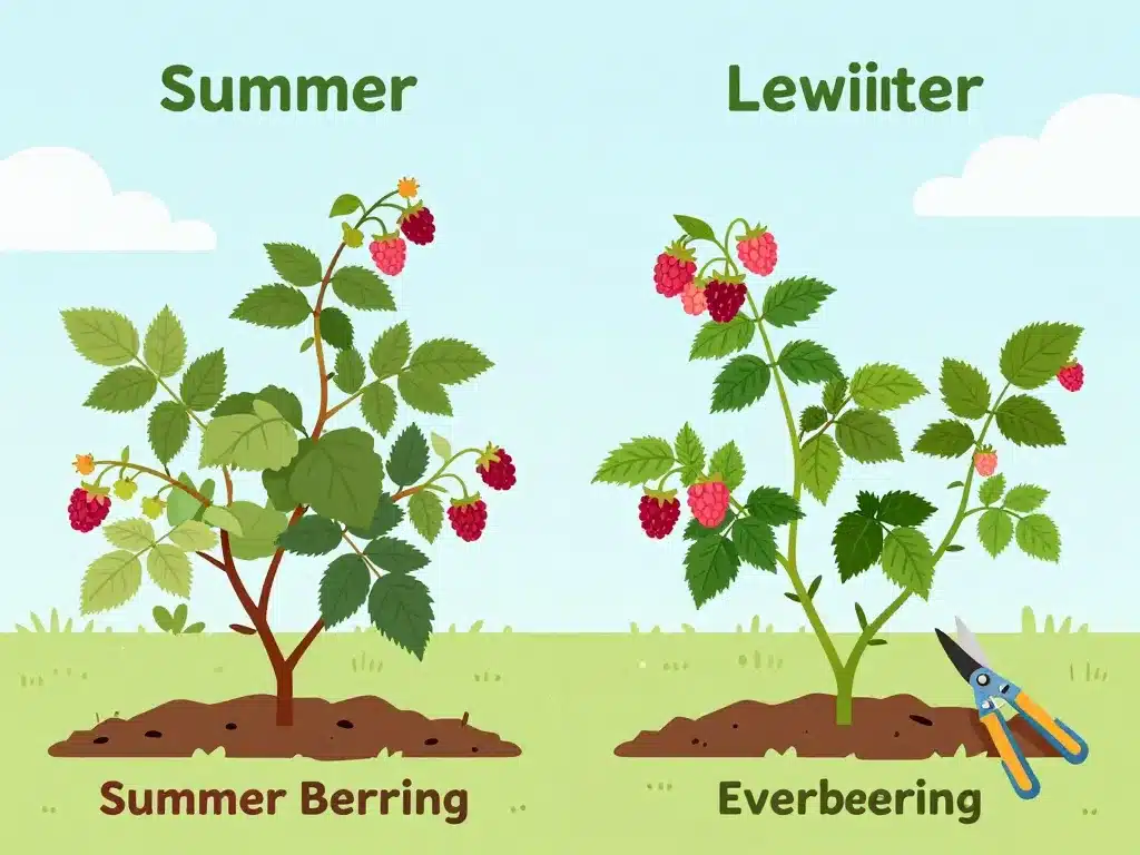 Diagramme des étapes pour comment et quand tailler les framboisiers selon les variétés