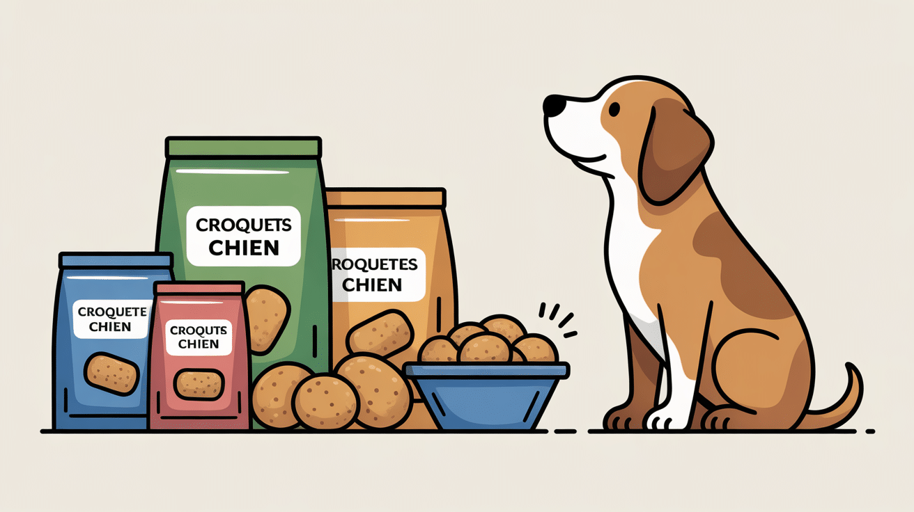 illustration croquette chien à éviter gamelle chien