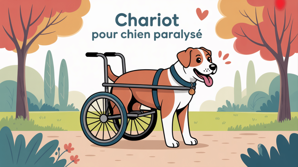 fabriquer un chariot pour chien paralysé train arrière illustration parc
