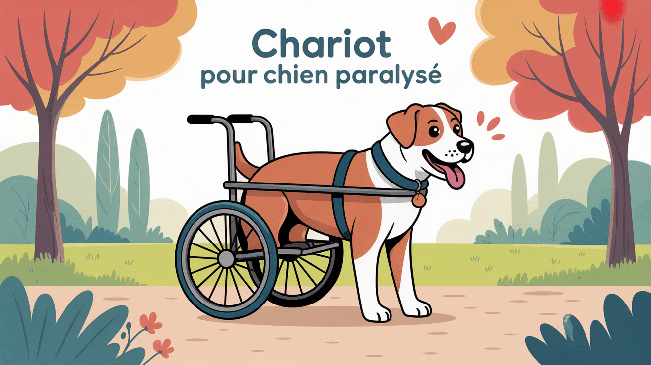 fabriquer un chariot pour chien paralysé train arrière illustration parc