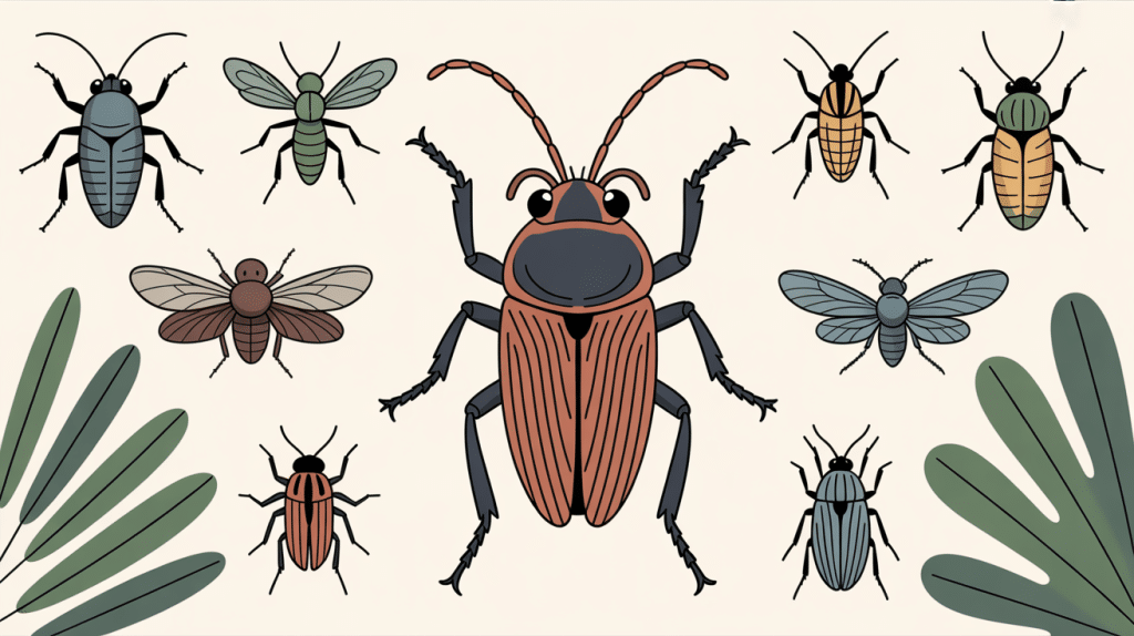 Illustration insecte ressemblant au cafard dans une cuisine moderne