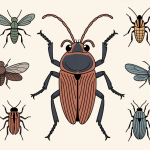 Illustration insecte ressemblant au cafard dans une cuisine moderne