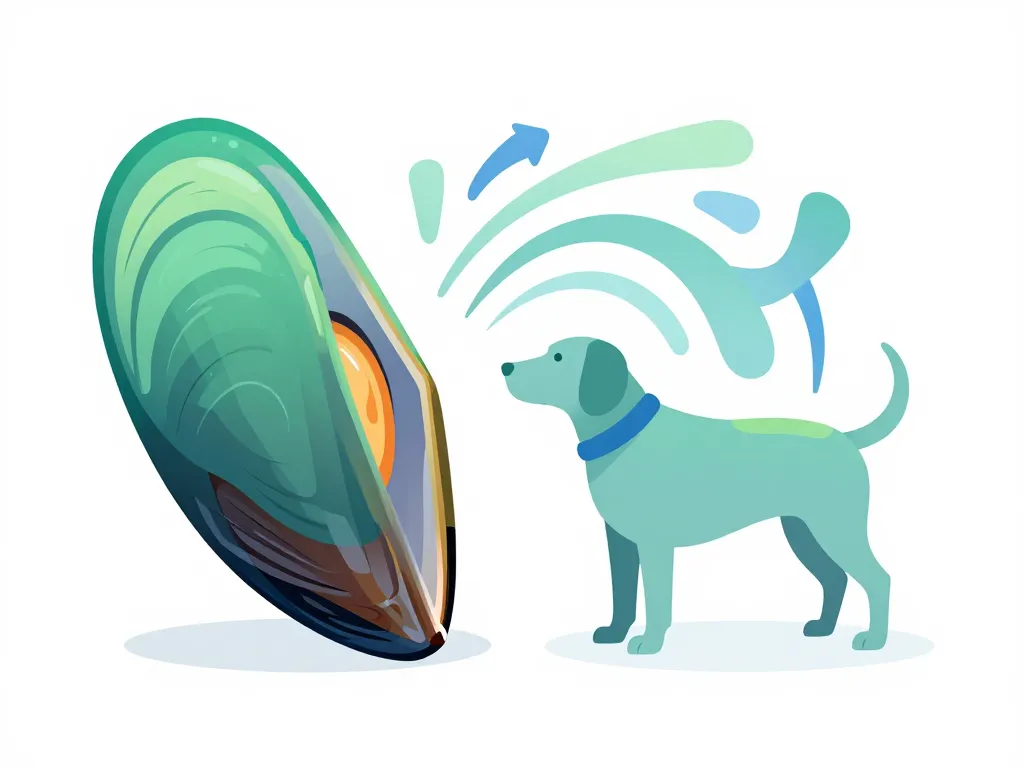 Schéma effet moule chien santé articulations