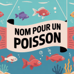 Aquarium coloré avec poissons et titre nom pour un poisson