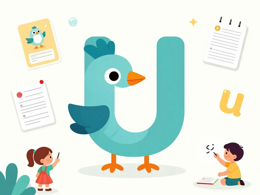 Supports pédagogiques oiseau u jeux enfant