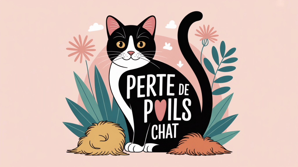 Perte de poil chat remède naturel, chat entouré de poils et nature