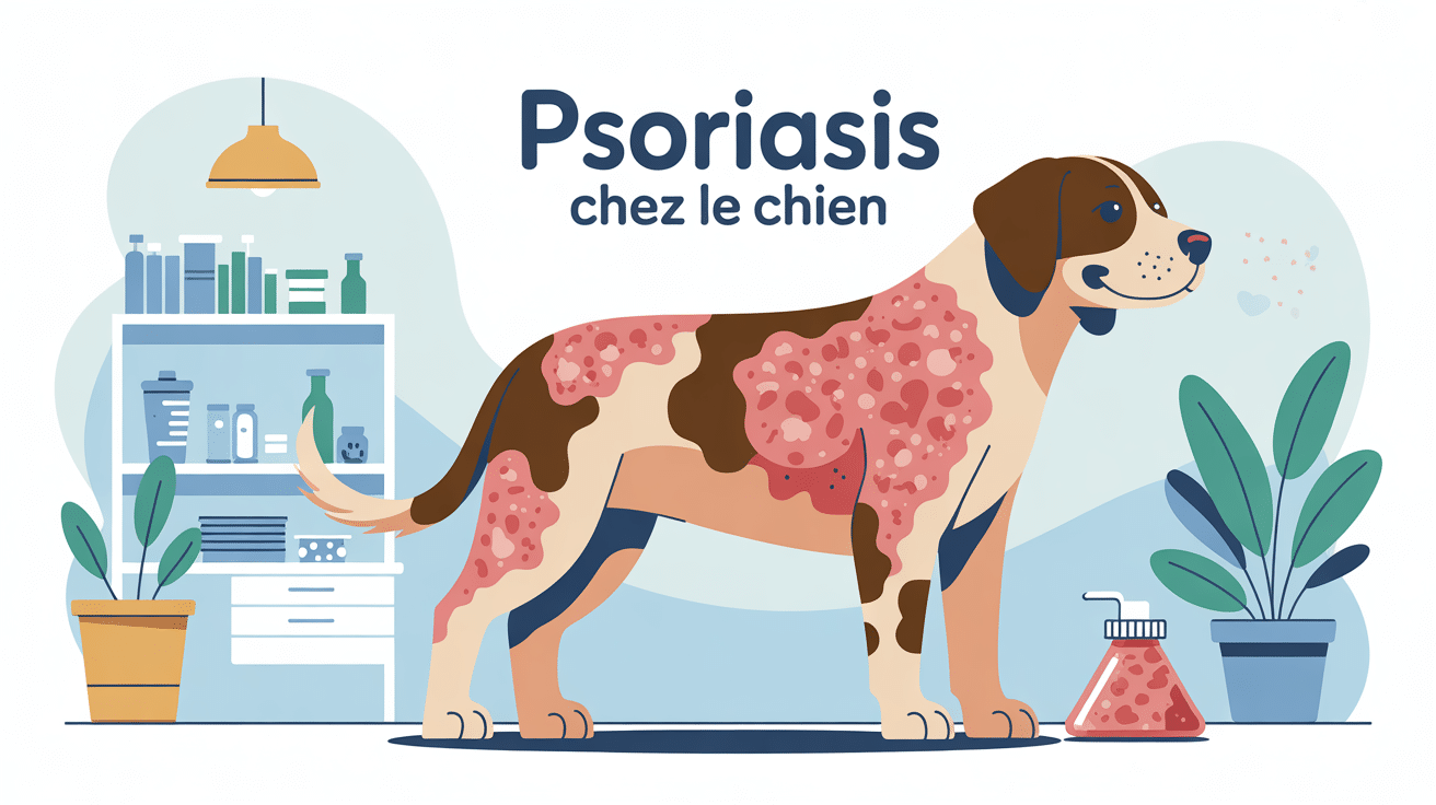chien stylisé avec plaques rouges psoriasis chien