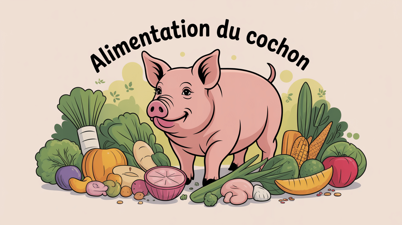 Visuel alimentation variée que mange un cochon