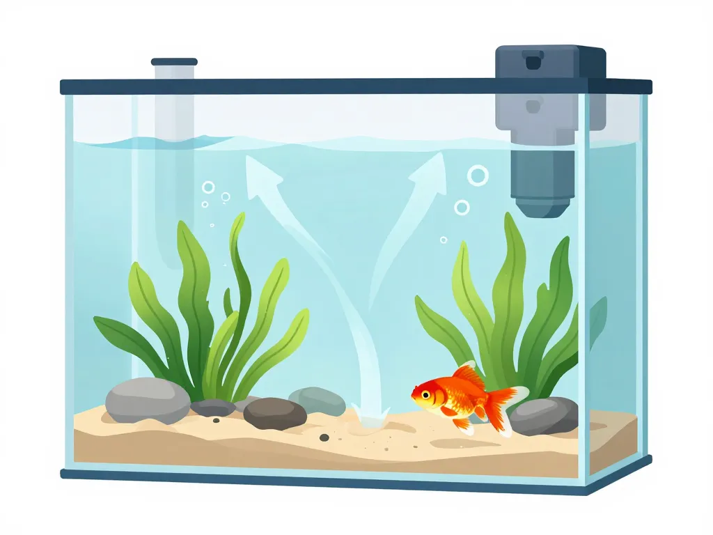 Aquarium adapté ryukin décor plantes filtration