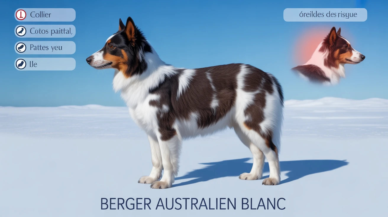 Berger australien blanc zones blanches et risques génétiques