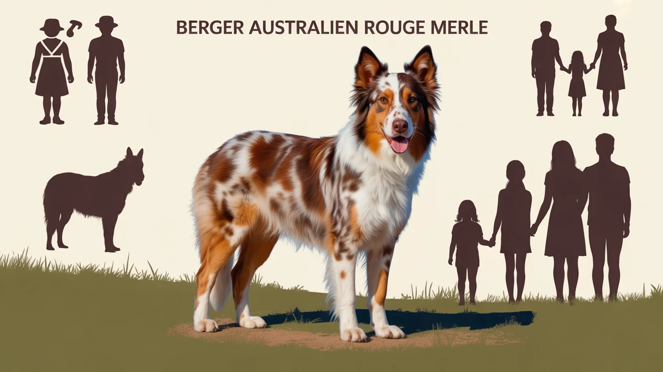 berger australien rouge merle illustration génétique famille