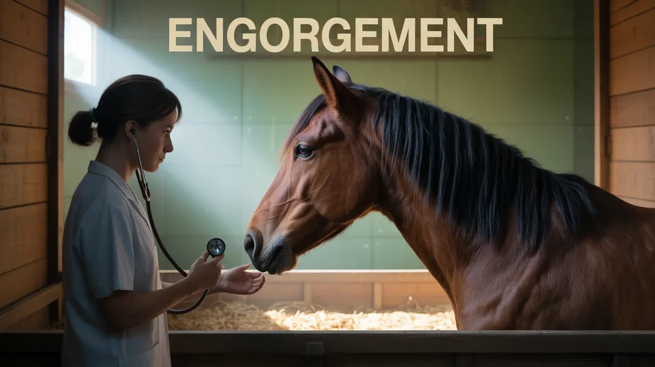 cheval qui engorge observé par vétérinaire