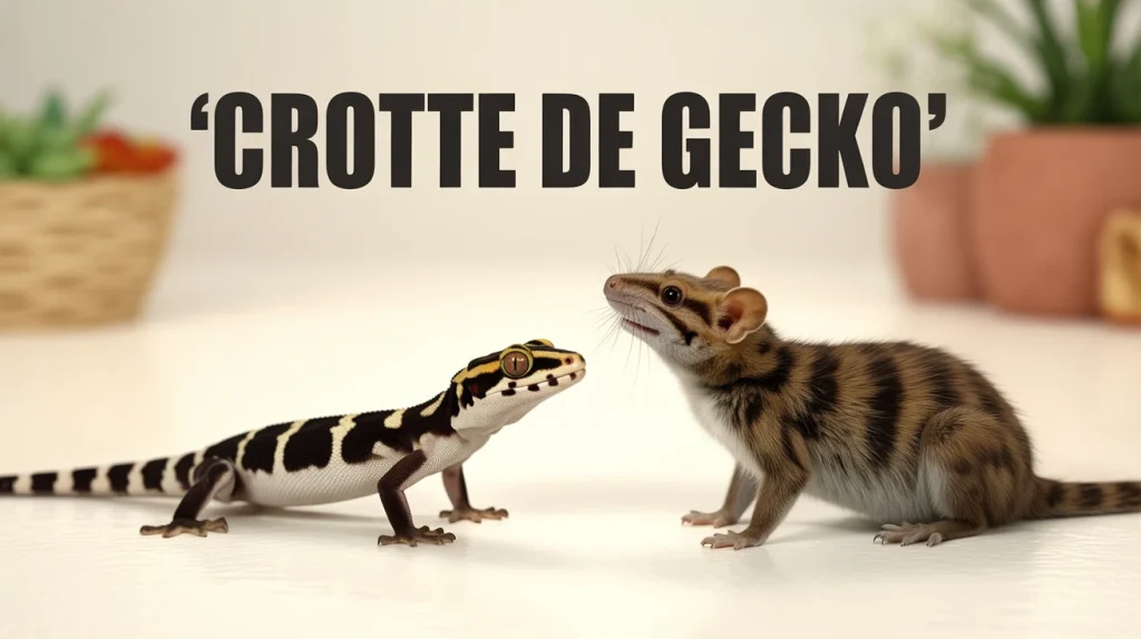 crotte de gecko et souris illustration