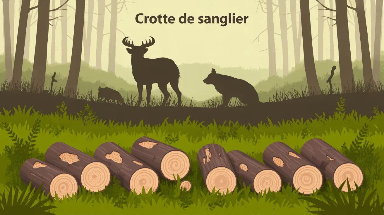 crotte de sanglier sur pelouse, illustration éducative
