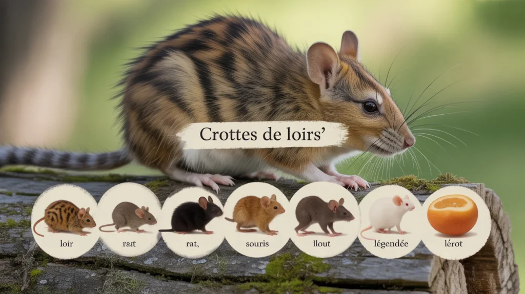 crottes de loirs et autres rongeurs alignées