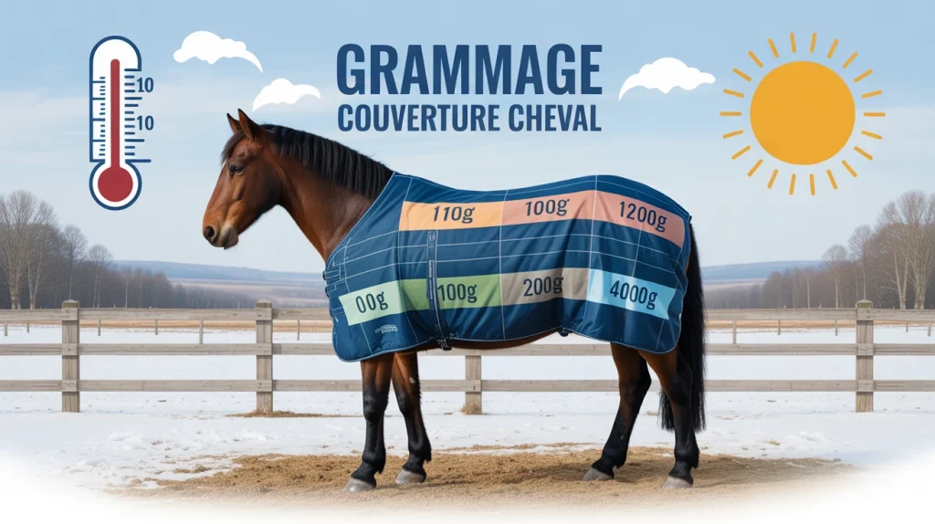 grammage couverture cheval illustration hiver