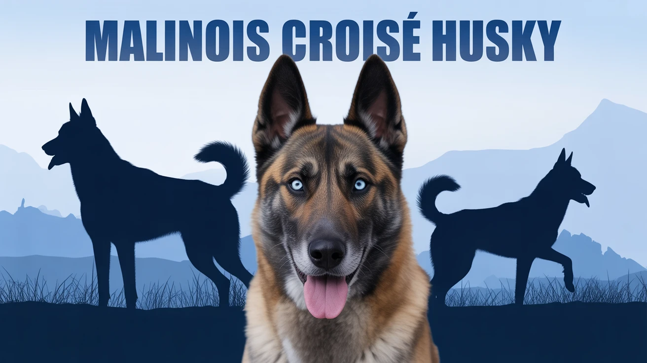 malinois croisé husky illustration chien athlétique