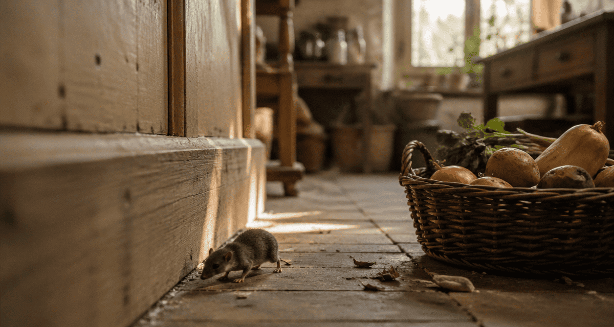 musaraigne dans la maison signification près panier légumes