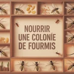 nourrir fourmis illustration fourmilière