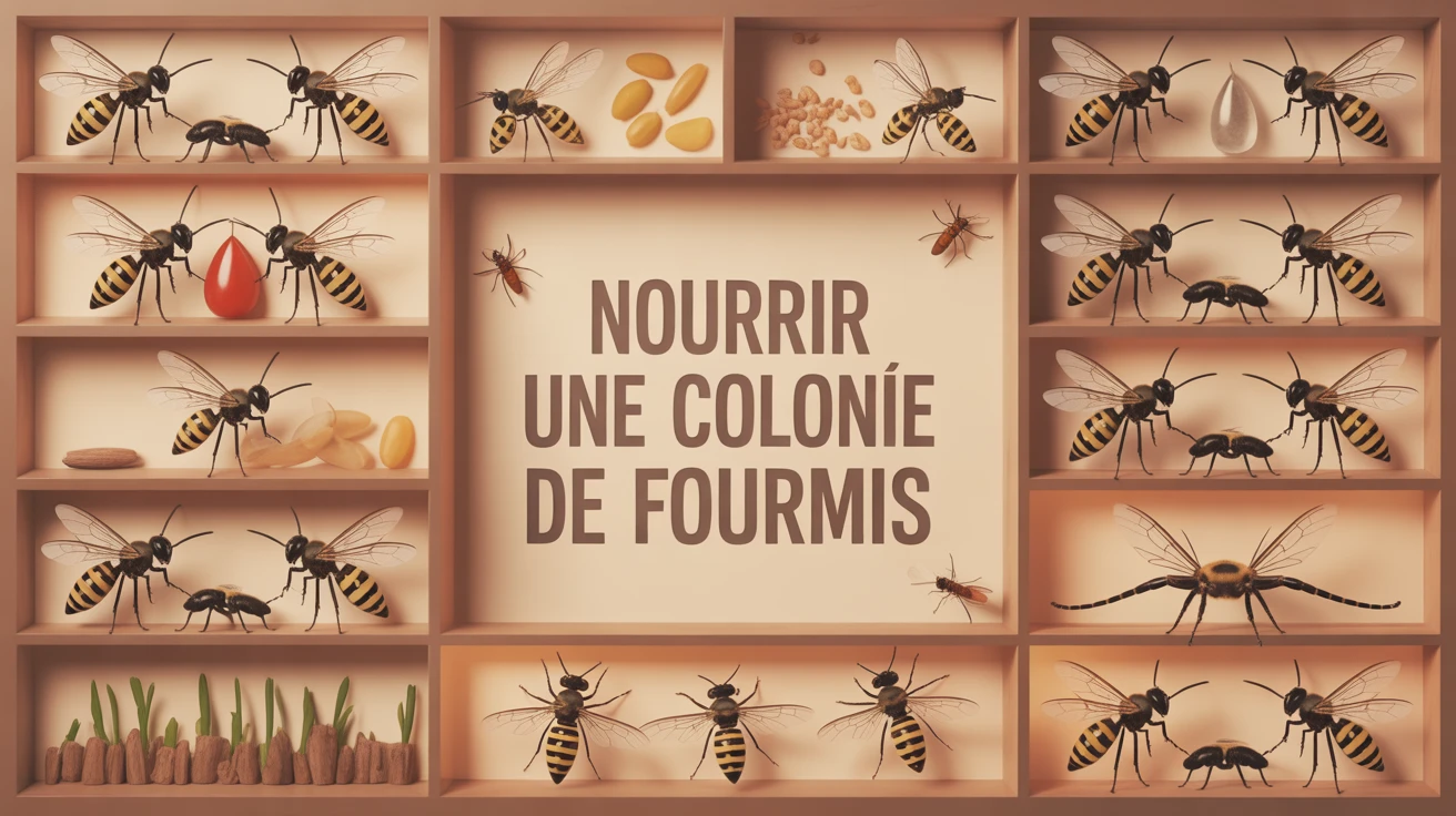 nourrir fourmis illustration fourmilière