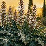 acanthus mollis feuillage et hampes florales