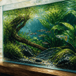 Aquarium petit poisson avec Microrasbora et Guppy Endler