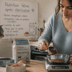 chat stérilisé alimentation pesée croquettes