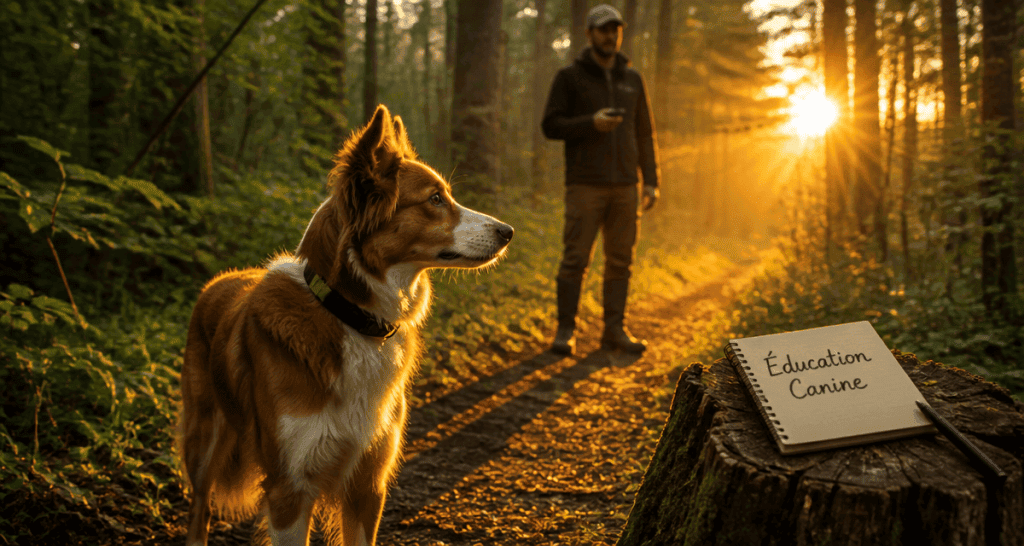 collier de rappel chien maître forêt